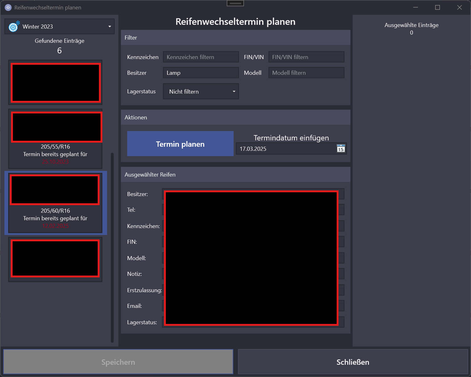 Appointment window